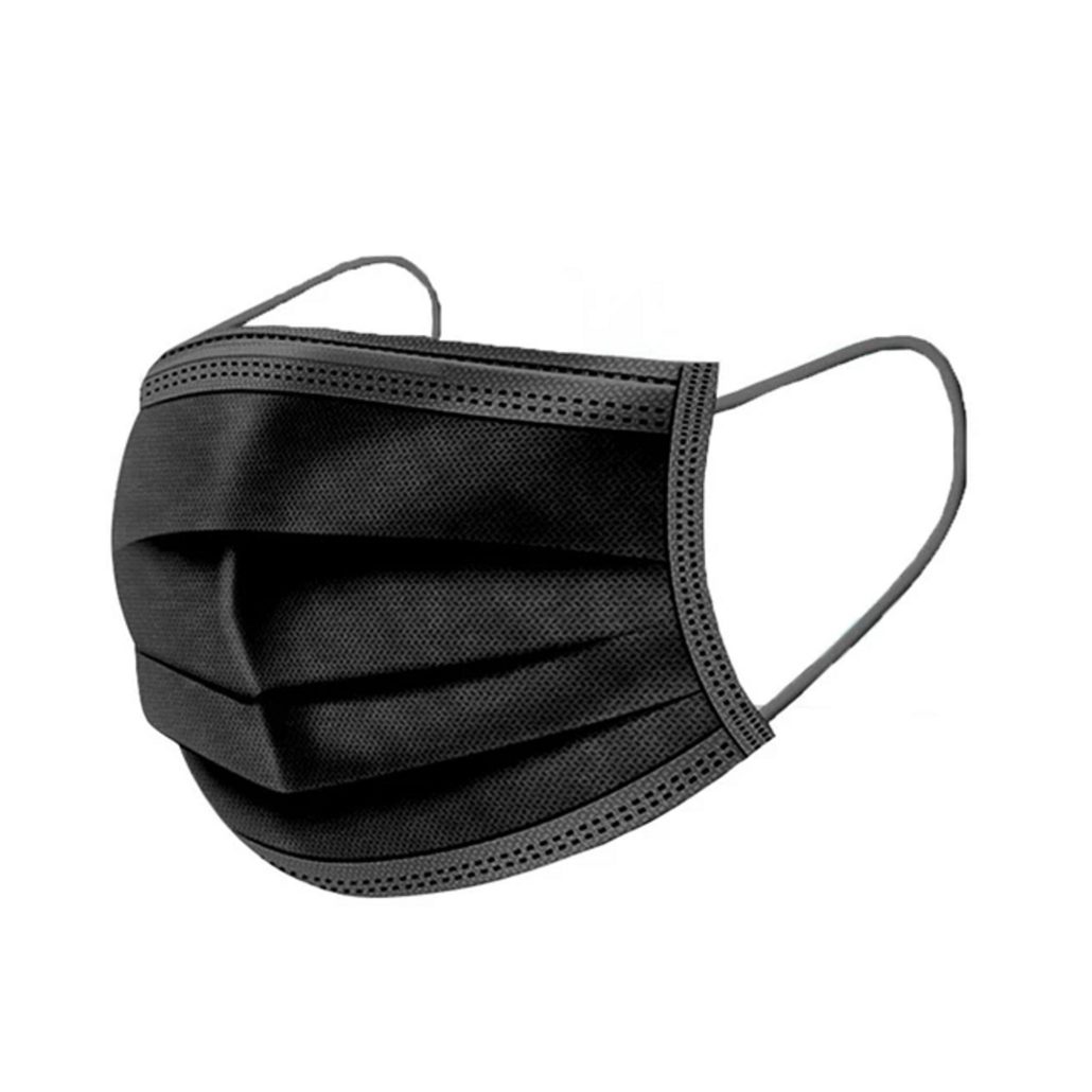 Disposable 3 Ply Ear Loop Face Mask Black