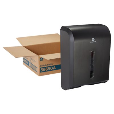 C-Fold/Multifold Paper Towels Dispenser Black Plastic